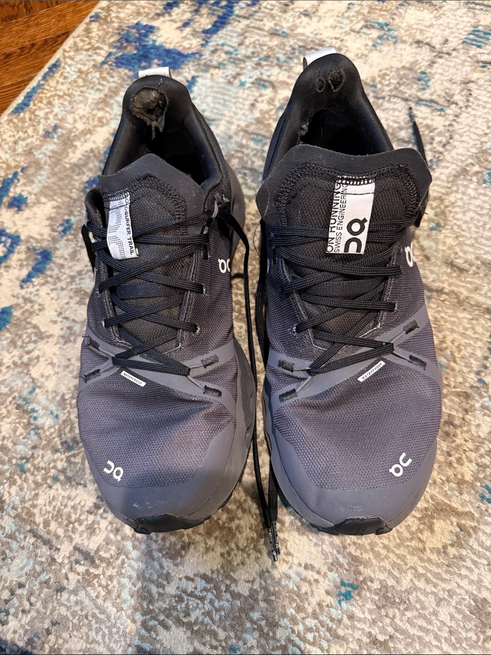 On Running Men's Athletic Lace-Up Shoes in Dark Gray and Black